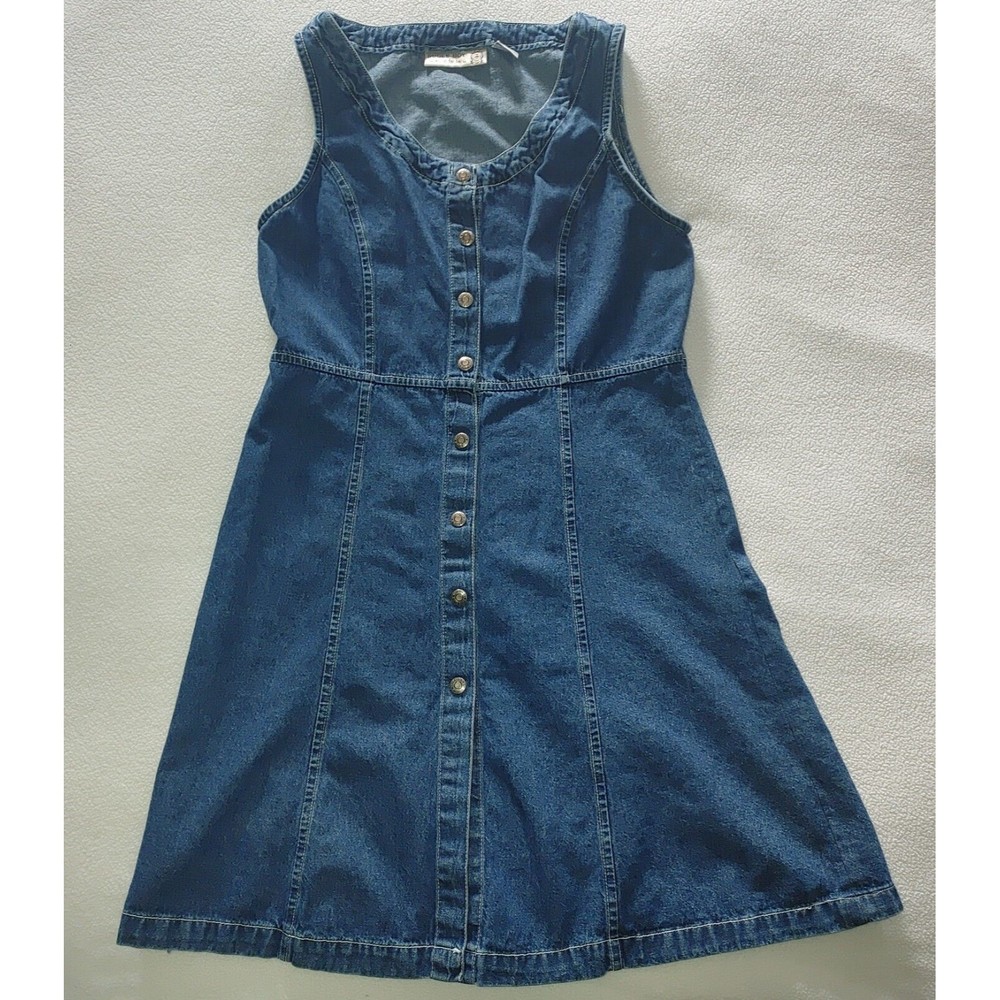 Vintage Jean Dress Bugle Boy Collection for Her Size 8 Denim Snap Front …